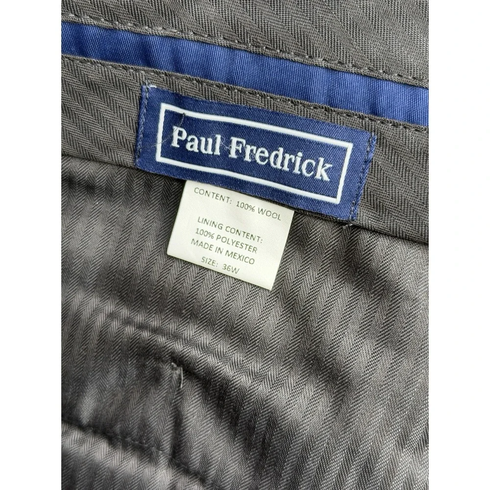 Paul Frederick Mens Wool Blend Plaid Pleated Dress Pants Sz‎ 36W | Soft Designer